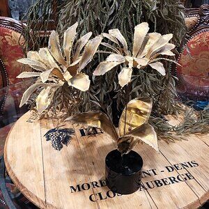Vintage FRIEDLE Brass Metal Art Flower Sculpture on Base William & Bruce Friedle